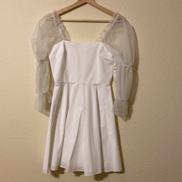 ANTHROPOLOGY AMANDA UPRICHARD LALITA ORGANZA PUFF-SLEEVE MINI DRESS - Picture 5 of 9